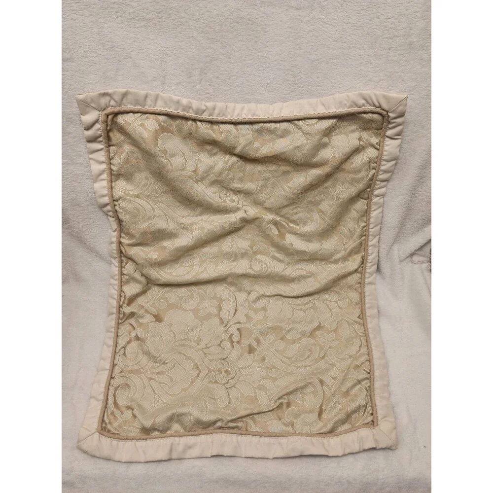 2 Champagne Tan Brown Damask Standard Pillow Sham 20 x 26